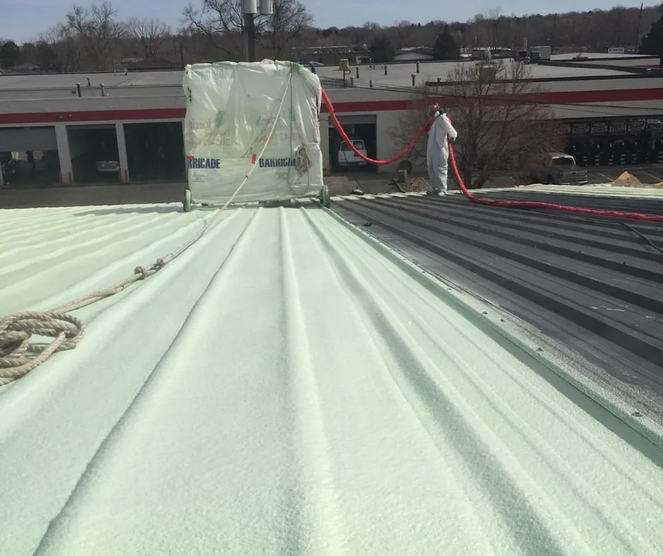 Spray foam roofing